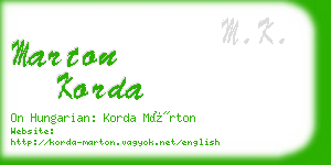 marton korda business card